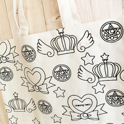 《超限定SALE!》【unsung hero】魔法少女トートバッグ　白×黒