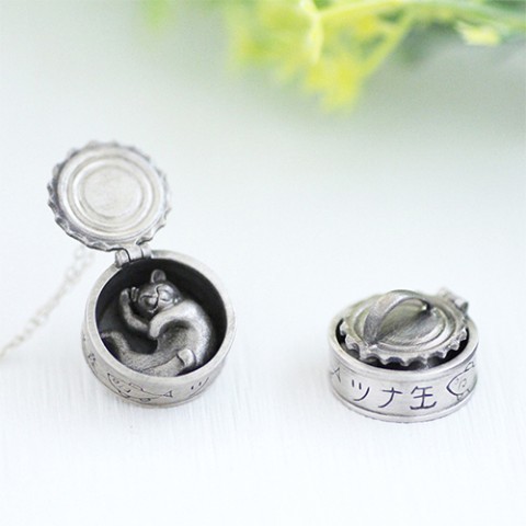 【GINNEZU】猫缶のシルバーペンダント※ギフトボックス付