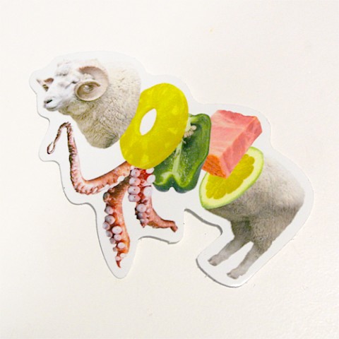 【スギウラユウミ】ステッカー「JUICY ANIMALS」Mutton
