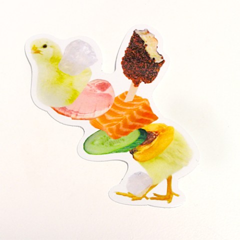 【スギウラユウミ】ステッカー「JUICY ANIMALS」Chicken