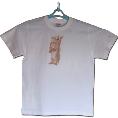 【大松雅士】日本伝統文化代表作家のちぎり絵Tシャツ(うさぎ/メンズL)【Tadashi Daimatsu】